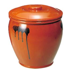 山源陶苑 陶器 蓋付ミニかめ(ソース入れ) 0.2号