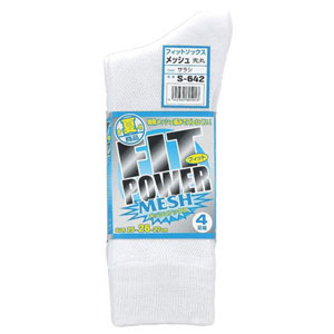 おたふく手袋 OTAFUKU おたふく手袋 S-642 フィットパワー メッシュ 先丸 4足組 サラシ