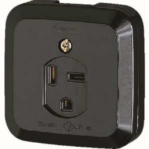 パナソニック Panasonic パナソニック WK3730B 小型接地2P30A角型コンセント 250V ブラック Panasonic
