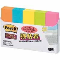 スリーエム 3M スリーエム 3M 700SS-NE ポストイット強粘着見出し ネオンカラー 50x15mm 蛍光混色 5個パック