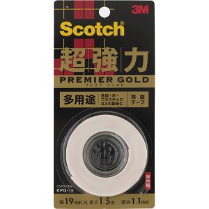 スリーエム 3M スリーエム 3M KPG-19 スコッチ 超強力両面テープ プレミアゴールド 多用途 19mm×1.5m
