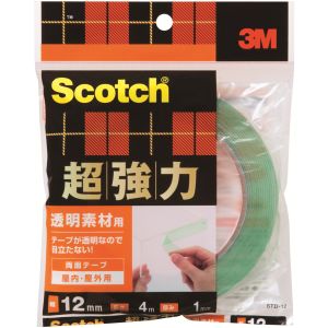 スリーエム 3M スリーエム 3M STD-12 スコッチ 超強力両面テープ 透明素材用 12mm×4m