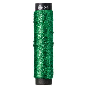 ルシアン LECIEN　cosmo ルシアン にしきいと ラメ 鏡 たすき撚り 刺しゅう糸 20m巻 Col.24 緑 みどり No.77 CS77-24 cosmo
