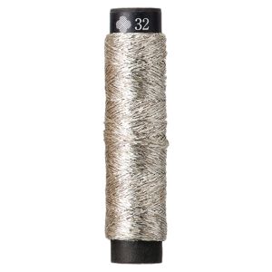 ルシアン LECIEN　cosmo ルシアン にしきいと ラメ 鏡 たすき撚り 刺しゅう糸 20m巻 Col.32 胡粉色 ごふんいろ No.77 CS77-32 cosmo