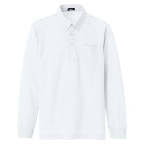 アイトス アイトス 10598-001-S 吸汗速乾 クールコンフォート 長袖ボタンダウンポロシャツ 男女兼用 ホワイト Sサイズ