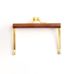 日本紐釦貿易 Nippon Chuko NBK ウッドバー付き浮足口金 小 ブラウン TYK4-BR