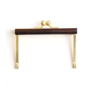 日本紐釦貿易 Nippon Chuko NBK ウッドバー付き浮足口金 小 チョコ TYK4-C