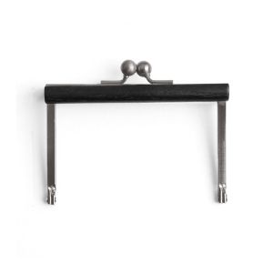 日本紐釦貿易 Nippon Chuko NBK ウッドバー付き浮足口金 小 黒 1個入 TYK4-B