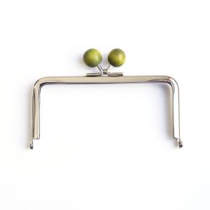 日本紐釦貿易 Nippon Chuko NBK からふる木玉口金 角型 ライトグリーン TYK2S-LG 日本紐釦貿易