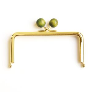 日本紐釦貿易 Nippon Chuko NBK からふる木玉口金 G 角型 ライトグリーン TYK2G-LG 日本紐釦貿易