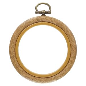 日本紐釦貿易 Nippon Chuko NBK 刺しゅう枠 木製風 プチフレーム 丸ミニ 内径5.5cm 外径7.5cm ブラウン JSP-1 日本紐釦貿易