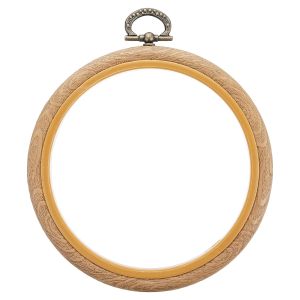 日本紐釦貿易 Nippon Chuko NBK 刺しゅう枠 木製風 プチフレーム 丸 小 内径9.5cm 外径11.5cm ブラウン JSP-2 日本紐釦貿易