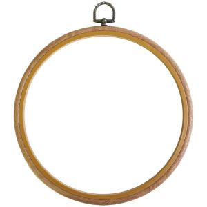 日本紐釦貿易 Nippon Chuko NBK 刺しゅう枠 木製風 プチフレーム 丸 大 内径19cm 外径21.5cm ブラウン JSP-4 日本紐釦貿易