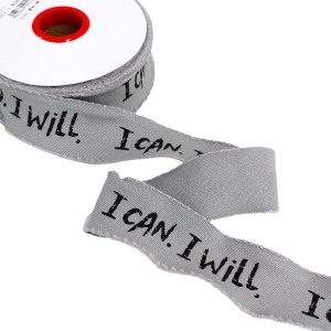 日本紐釦貿易 Nippon Chuko NBK デニム調フレイドロゴテープ サイドフリンジ 巾約36mm 13.5m巻 グレー KLT1-1 日本紐釦貿易