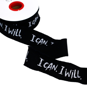 日本紐釦貿易 Nippon Chuko NBK デニム調フレイドロゴテープ サイドフリンジ 巾約36mm 13.5m巻 ブラック KLT1-4 日本紐釦貿易