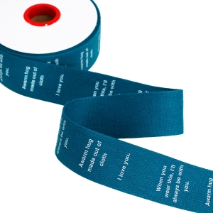 日本紐釦貿易 Nippon Chuko NBK ミニマルデザイン ロゴテープ コットン 巾約40mm 15m巻 ブルー KLT2-5 日本紐釦貿易