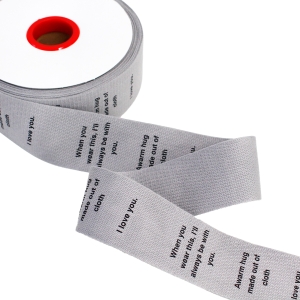 日本紐釦貿易 Nippon Chuko NBK ミニマルデザイン ロゴテープ コットン 巾約40mm 15m巻 ライトグレー KLT2-6 日本紐釦貿易