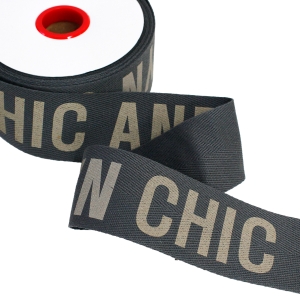 日本紐釦貿易 Nippon Chuko NBK 広幅 モードデザイン ロゴテープ コットン 巾約50mm 15m巻 グレー KLT3-2 日本紐釦貿易