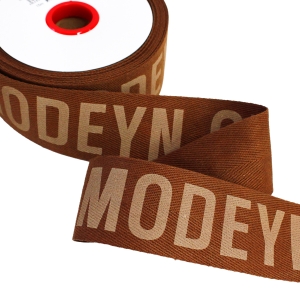 日本紐釦貿易 Nippon Chuko NBK 広幅 モードデザイン ロゴテープ コットン 巾約50mm 15m巻 ブラウン KLT3-3 日本紐釦貿易