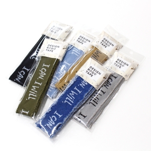 日本紐釦貿易 Nippon Chuko NBK デニム調フレイドロゴテープ サイドフリンジ 巾約36mm 1.5mカット カーキ KLT101-2 日本紐釦貿易