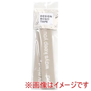 日本紐釦貿易 Nippon Chuko 日本紐釦貿易 ゴシックロゴデザインテープ 巾約30mm 1.5mカット グレージュ KLT104-4