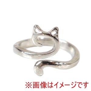 日本紐釦貿易 Nippon Chuko 日本紐釦 かぎ針用 ループ リング 猫 約20mm シルバー CKT22853