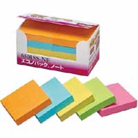 スリーエム 3M スリーエム 3M 6501SS-NE ポストイットエコノパック 強粘着ノート 50x50mm 蛍光混色 10個パック