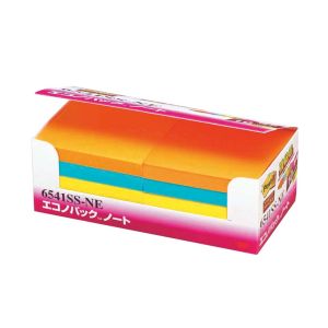 スリーエム 3M スリーエム 3M 6541SS-NE ポストイットエコノパック 強粘着ノート 75x75mm 蛍光混色 10個パック