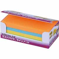 スリーエム 3M スリーエム 3M 6301SS-NE ポストイット強粘着ラインノート 75x75mm 蛍光混色 10個パック