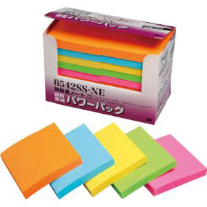 スリーエム 3M スリーエム 3M 6542SS-NE ポスト・イット 強粘着 75×75mm 90枚×20パッド 5色混色