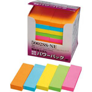 スリーエム 3M スリーエム 3M 5002SS-NE ポスト・イット 強粘着 75×25mm 90枚×40パッド 5色混色