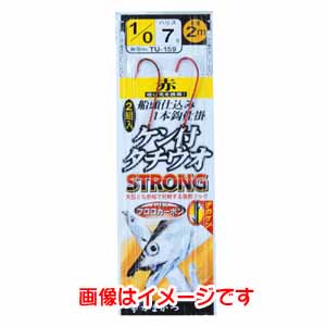 がまかつ Gamakatsu がまかつ ケン付タチウオ ストロング 1本仕掛 赤 1/0号 ハリス 7 TU-159