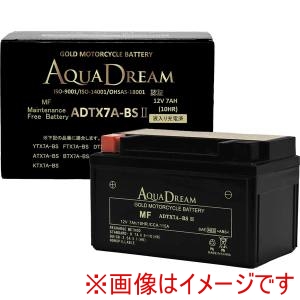 AQUA DREAM AQUA DREAM ADTX7A-BSII バイク用バッテリー GOLD Motorcycle Battery 液入充電済み メーカー直送 代引不可 北海道沖縄離島不可