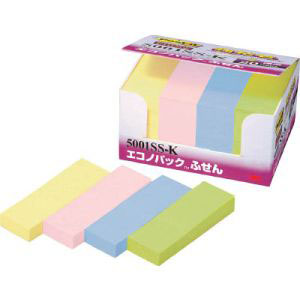 スリーエム 3M スリーエム 3M 5001SS-K ポスト・イット 強粘着 75×25mm 90枚×20パッド 4色混色