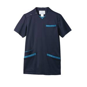 住商モンブラン 住商モンブラン 72-1383 スクラブ 兼用 半袖 ダークネイビー ターコイズ M