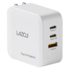 lazos ラソス ラソス L-AC3-G66W AC充電器 窒化ガリウム採用 GaN 3ポート 66W