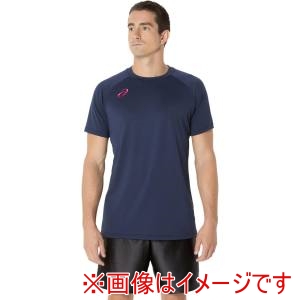 アシックス asics アシックス 2053A212 プラクティス半袖シャツ 背面ビックロゴ ミッドナイト S