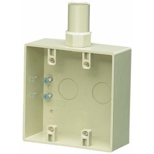 未来工業 ミライ 未来工業 PVR-28WJ 露出スイッチボックス 2号コネクタ付 2ヶ用 適合管VE28 ベージュ 1個