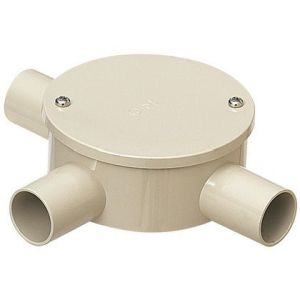 未来工業 ミライ 未来工業 PVM28-3KJ ビニル電線管付属品 ボックス  露出用丸形ボックス カブセ蓋  3方出