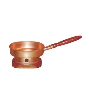 丸新銅器 丸新銅器 銅 木柄 台付 十能 什能