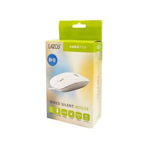 Lazos Lazos L-SM-W USBマウス 3ボタン 有線 静音 ホワイト