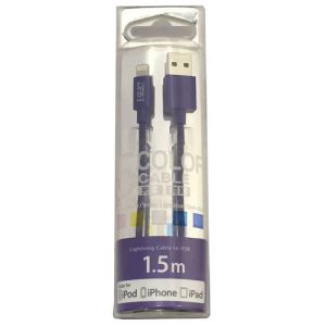 E-SELECT MFI認証ライトニングカラーケーブル 1.5m パープル ES-LTC15MDB