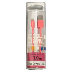 E-SELECT MFI認証ライトニングカラーケーブル 1m ライトピンク ES-LTC1MPK