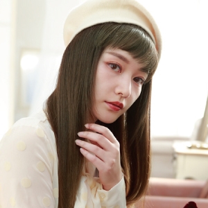 プリシラ プリシラ 総手植 前髪 フル バング 耐熱 ダークブラウン FX-100-TDB