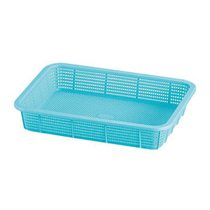 積水マテリアルソリューション セキスイ 角かご 浅型 大 ブルー K-5412