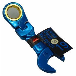 中正機械 マッチョ MacCho MacCho MGW-19FS カラーギアレンチ フレックスショート ブルー 19mm 中正機械 マッチョ