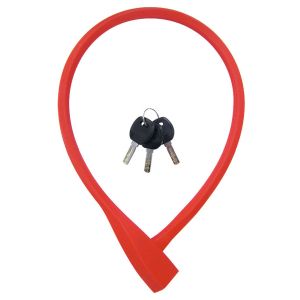 TS BIKE やわらかシリコンロック 10mm×60cm レッド DM-01