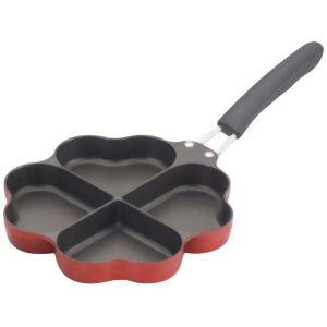 杉山金属 杉山金属 IH対応 しあわせを呼ぶ 四葉のフライパン レッド KS-2812