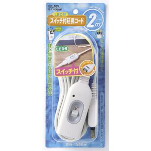 朝日電器 エルパ ELPA エルパ W-S1020B W スイッチ付延長コード 2m ELPA 朝日電器