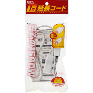 朝日電器 エルパ ELPA エルパ LPE-101N W EDLP延長コード 1m ELPA 朝日電器